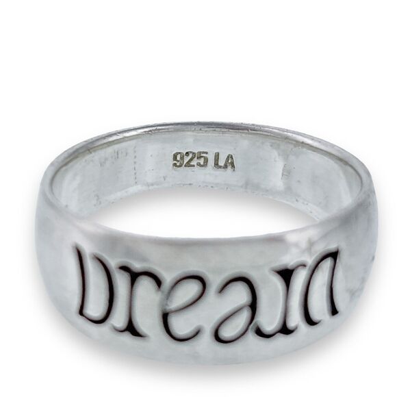 Vintage LA Sterling Silver 925 Reversible Inscribed Dream Ring Size 6.25 - Picture 5 of 7